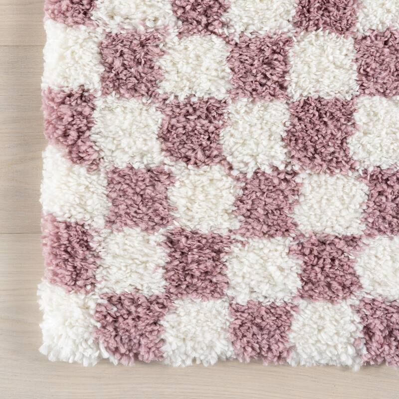 Nuloom Adelaide Mid-Century Checkered Shag Area Rug