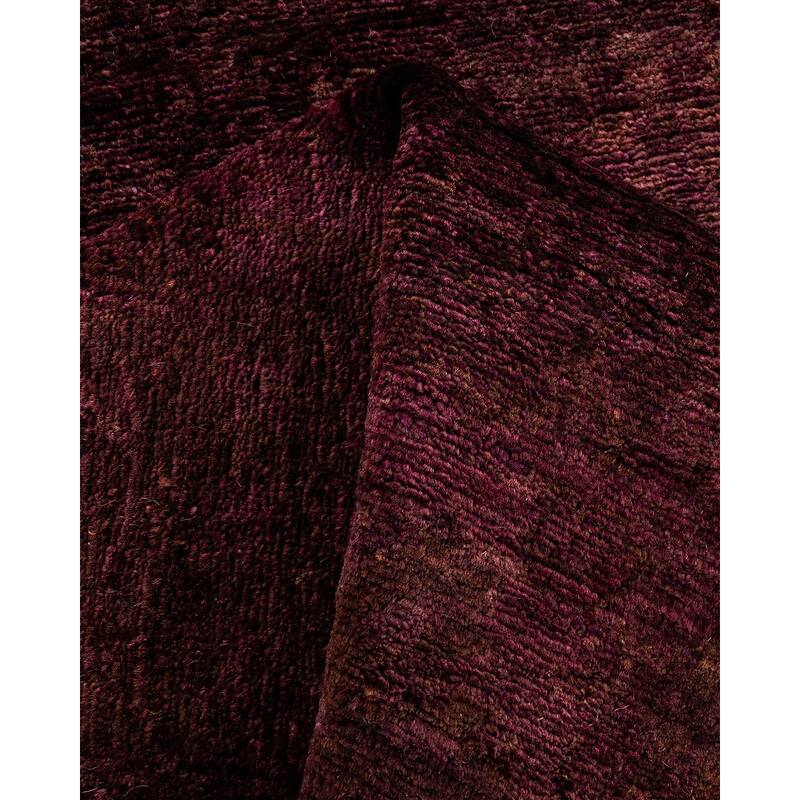 Contemporary Overdyed Wool Hand Knotted Runner - 3' 0" x 9' 6"