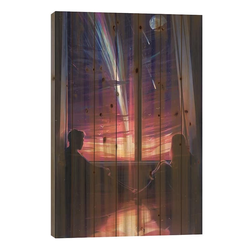Last Light Print On Wood by Alena Aenami - Multi-Color - 26x18x1.5