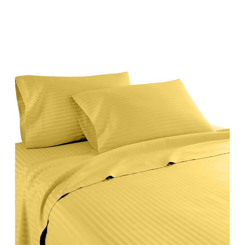 Striped 1200 TC Egyptian Cotton Deep Pocket Bed Sheet Set