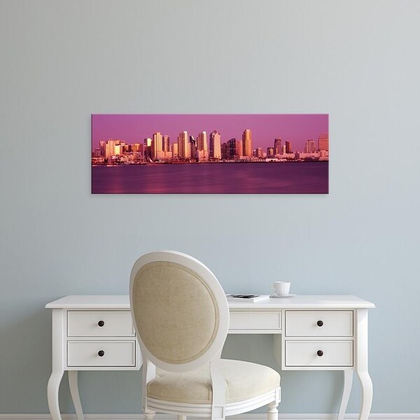 Easy Art Prints Panoramic Images's 'Buildings at the waterfront, San Diego, California, USA' Premium Canvas Art