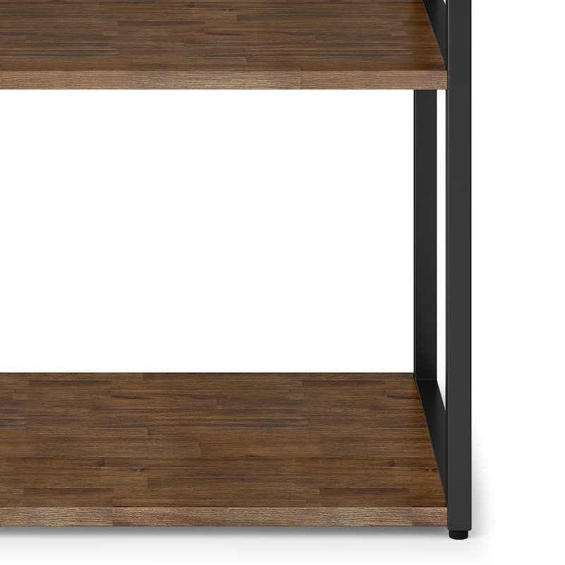 WYNDENHALL Brinkley SOLID ACACIA WOOD Modern Industrial 30 inch Wide Bookcase in Rustic Natural Aged Brown - 16"d x 30" w x 72"h