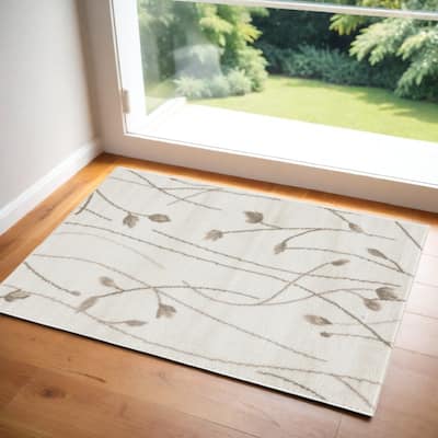 Power Loomed Floral Traditional Area Rug - 48' X '24' X '0.5