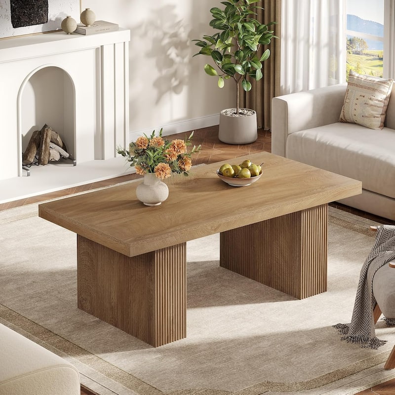 Farmhouse Coffee Table for Living Room Center Cocktail Tea Table - 47.24" L × 23.62" W × 17.72" H