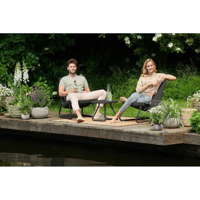 Keter 3-piece Rio All-weather Outdoor Conversation Chair and Table Set