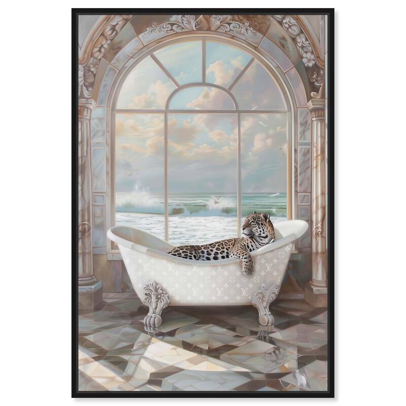 Jaguar Arch Bathroom Glam Canvas by Art Remedy - Black - 20" x 30"