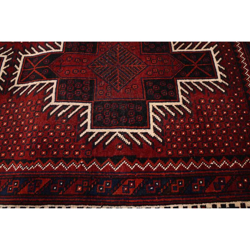 ECARPETGALLERY Hand-knotted Konya Anatolian Dark Red Wool Rug - 3'8 x 6'1