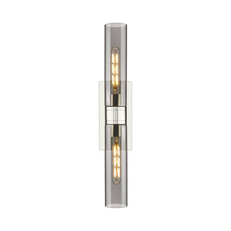 Innovations Lighting 617-2W-3-24 Ballston Urban Vanity Ballston Urban - Polished Nickel / Plated Smoke