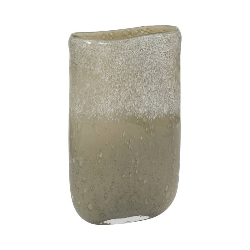 Sagebrook Home Mia Medium 10-inch Green Glass Vase Elegant Glass Decor for Contemporary Homes