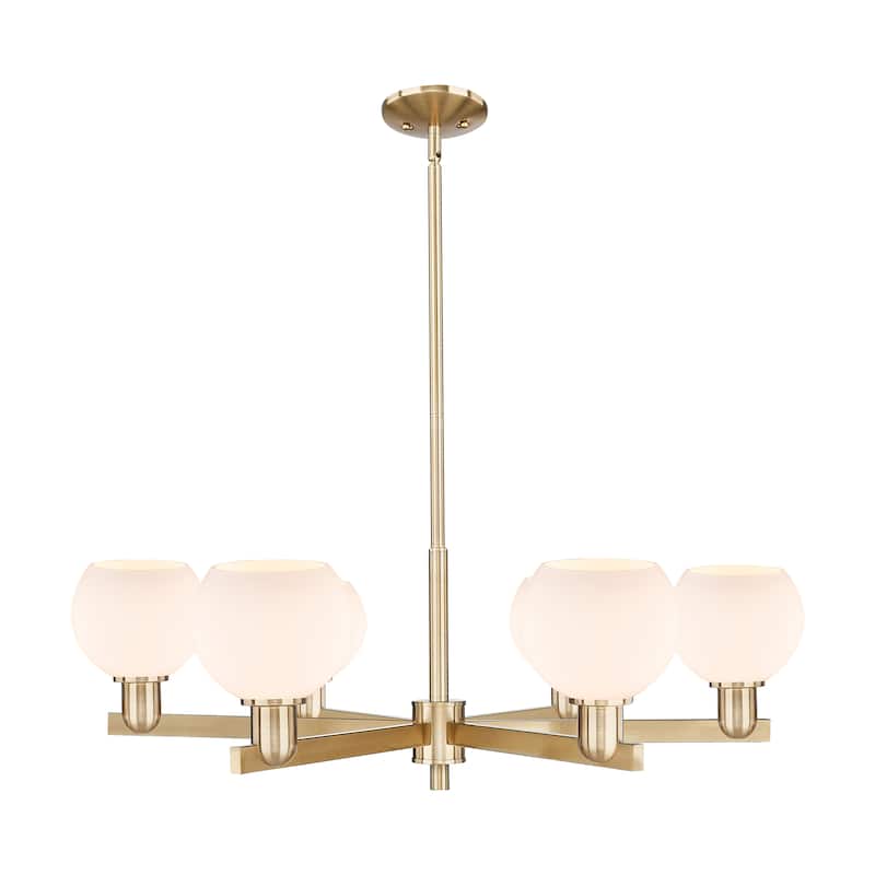 Innovations Lighting Endless Possibilities Arcadia - Athens - 6 Light 36" Stem Hung Chandelier - Champagne Bronze/Matte White
