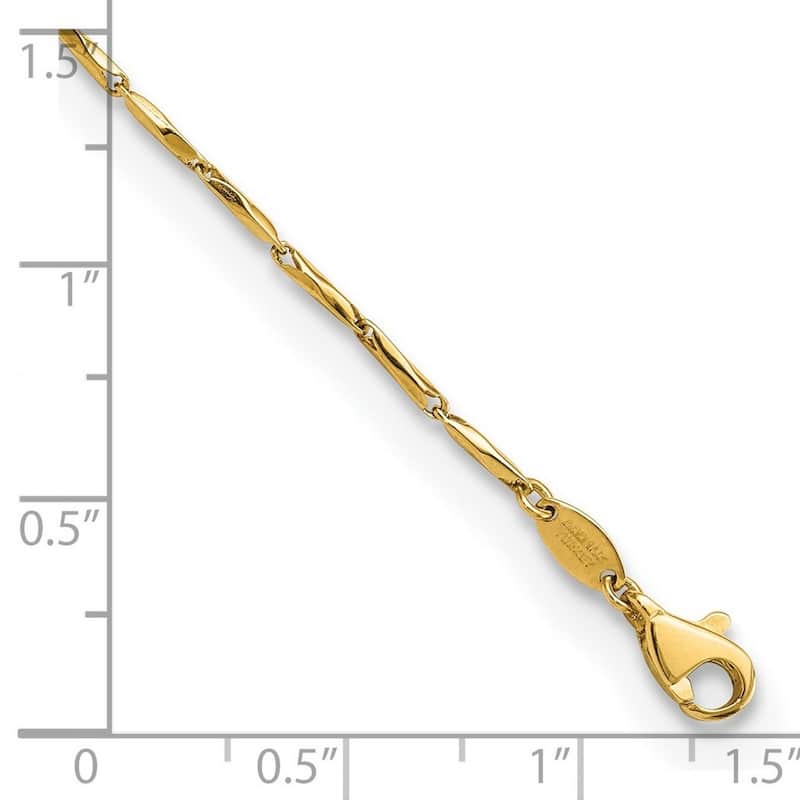 Curata 14k Gold Polished Fancy Link Bracelet 7.25 Inch