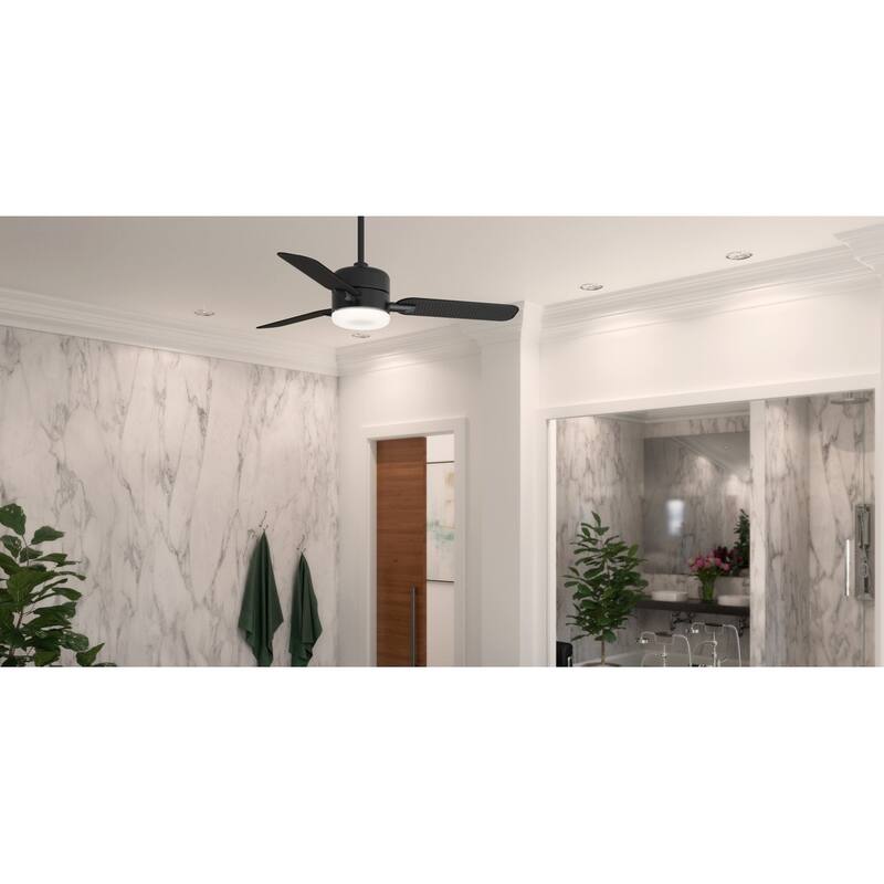 Casablanca 54" Paume Outdoor Ceiling Fan with LED Light Kit and Wall Control - Coastal - DAMP RATED! - Matte black