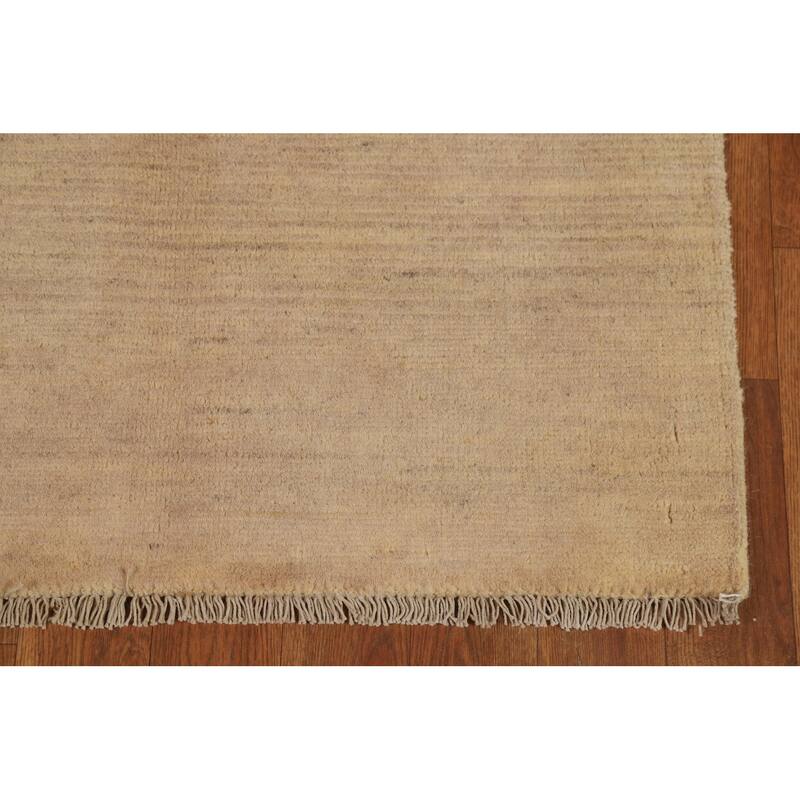 Modern Beige Gabbeh Oriental Foyer Rug Handmade Wool Carpet - 2'8"x 4'1"