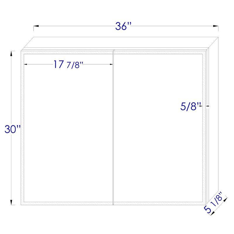36" x 30" Double Door LED Light Medicine Cabinet