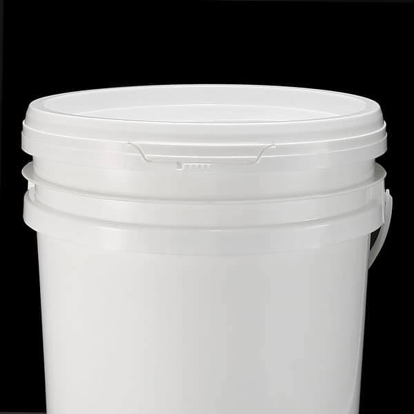 Plastic Paint Pail 5.28Gallon Paint Can w Spigot Faucet Dispenser Lid White Bed Bath