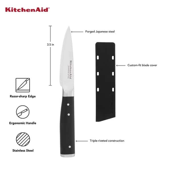 KitchenAid Gourmet Forged Paring Knife, 3.5-Inch, Black