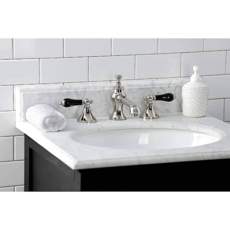 Duchess Deck Mount Widespread Bathroom Faucet with Brass Pop-Up