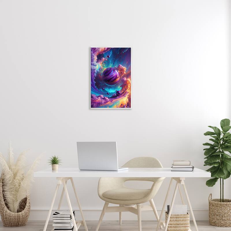 Stupell Surreal Planets with Chromatic Clouds Wall Plaque Art Design By Wumples