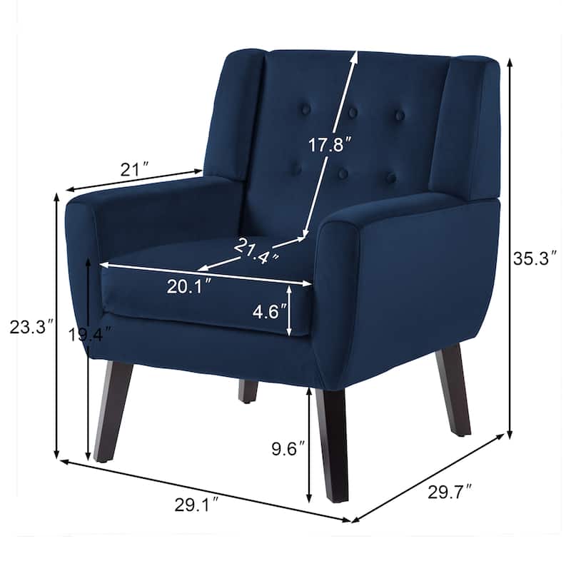 Velvet Upholstered Armchair Tufted Accent Chairs Set of 2