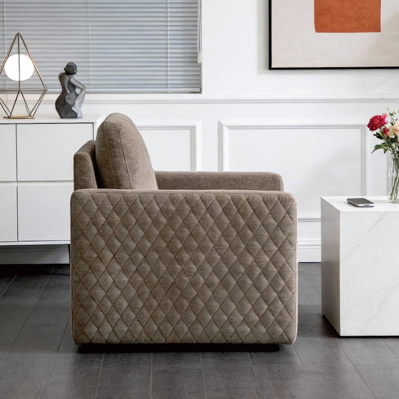 29.5"W Swivel Armchair with Hidden Storage,Club Chair Single Sofa with Pillow