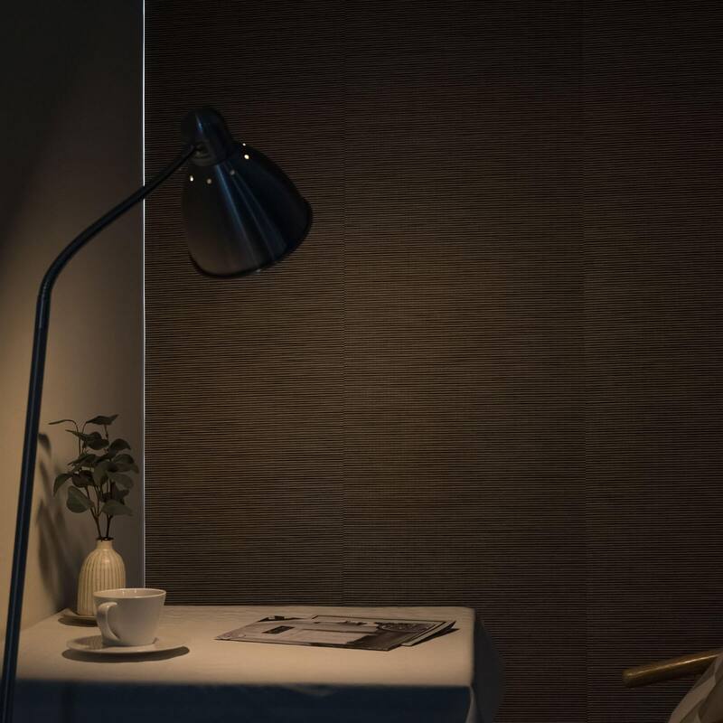 GoDear Design 99.99% Blackout & Sheer Natural Woven Adjustable Sliding Panel Track Blinds, Vertical Blinds, 45.8"- 86" W x 96" L
