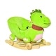 preview thumbnail 1 of 3, 2-in-1 Kids Rocking Chair and Rolling Toy, Plush Dragon Design, 88 lbs Capacity, 18-36 Months Green