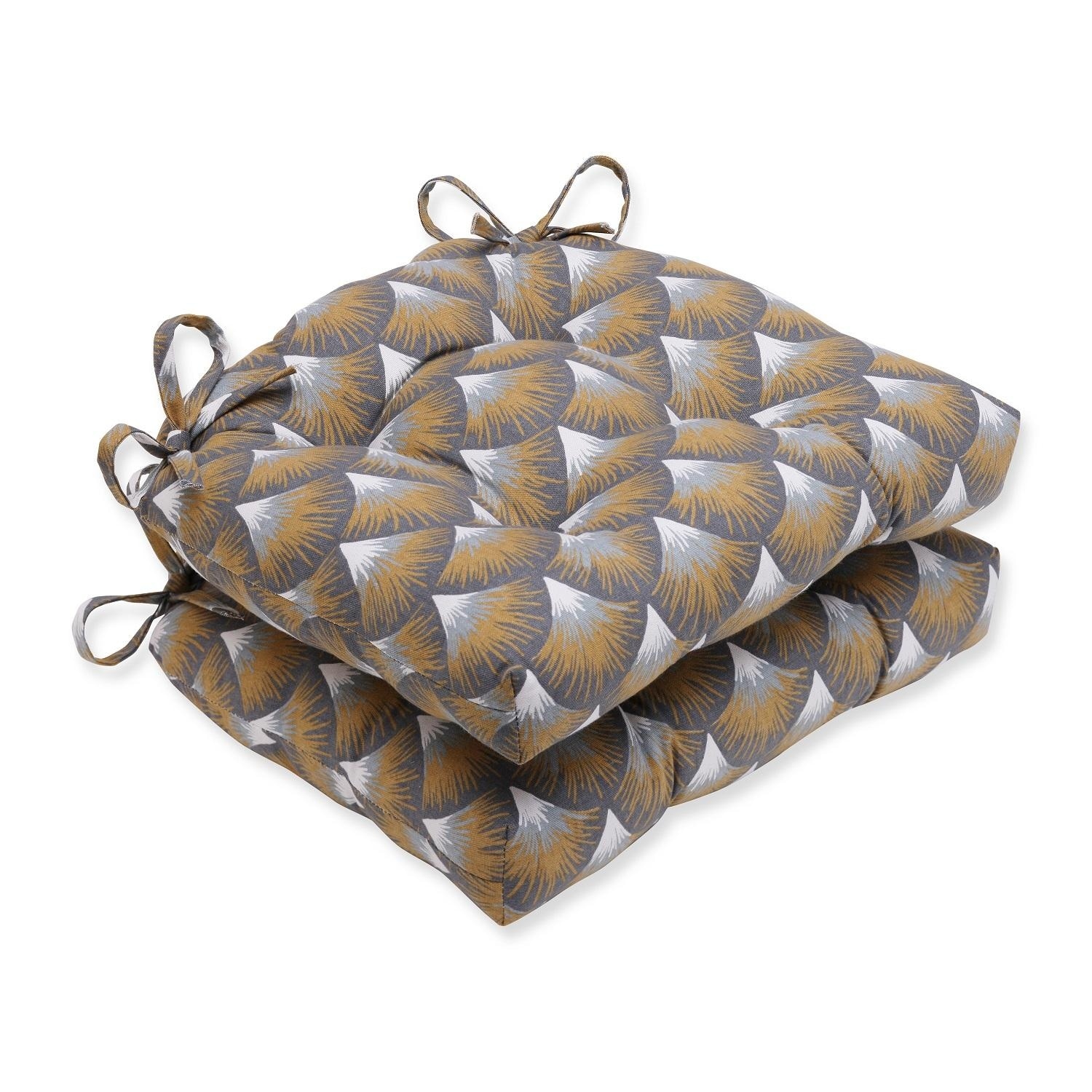 Set Of 2 Setu Shapes Amber Reversible Indoor Chair Cushions Gold Overstock 16618502