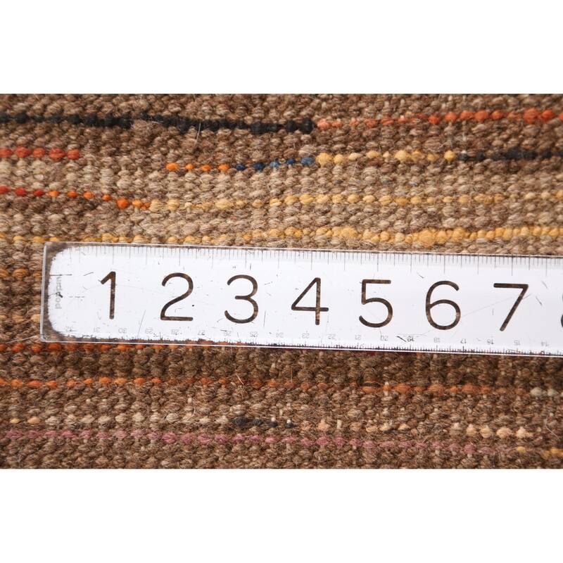 Moroccan Oriental Area Rug Handmade Stripe Wool Carpet - 6'4" x 9'6"