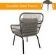 preview thumbnail 5 of 19, Outdoor 3 Pieces Wicker Bistro Chat Set for 2 Persons