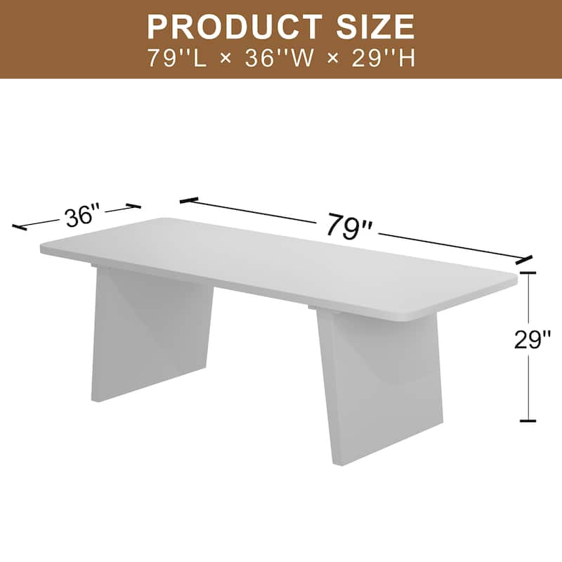 Solid Wood Square Dining Table for 8 People Nordic style - 79*36