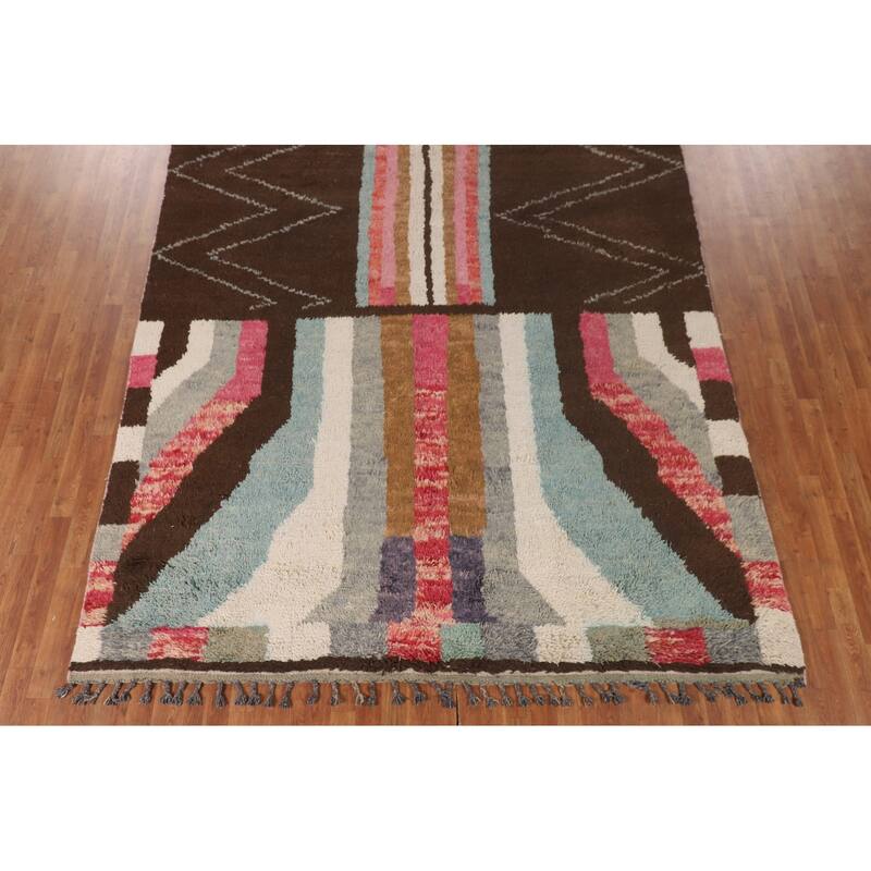 Moroccan Oriental Area Rug Handmade Wool Carpet - 8'2" x 10'7"