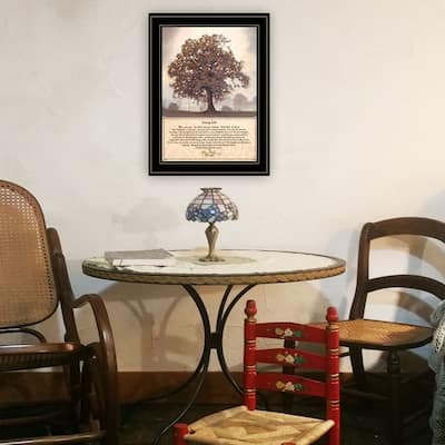 TrendyDecor4U Farmhouse "Living Life" Framed Print Wall Art by Bonnie Mohr - Earthtones