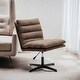 preview thumbnail 7 of 6, 360° Swivel Accent Chair, Cross Legged Office Chair, Adjustable Armless Wide Home Lounge Chair