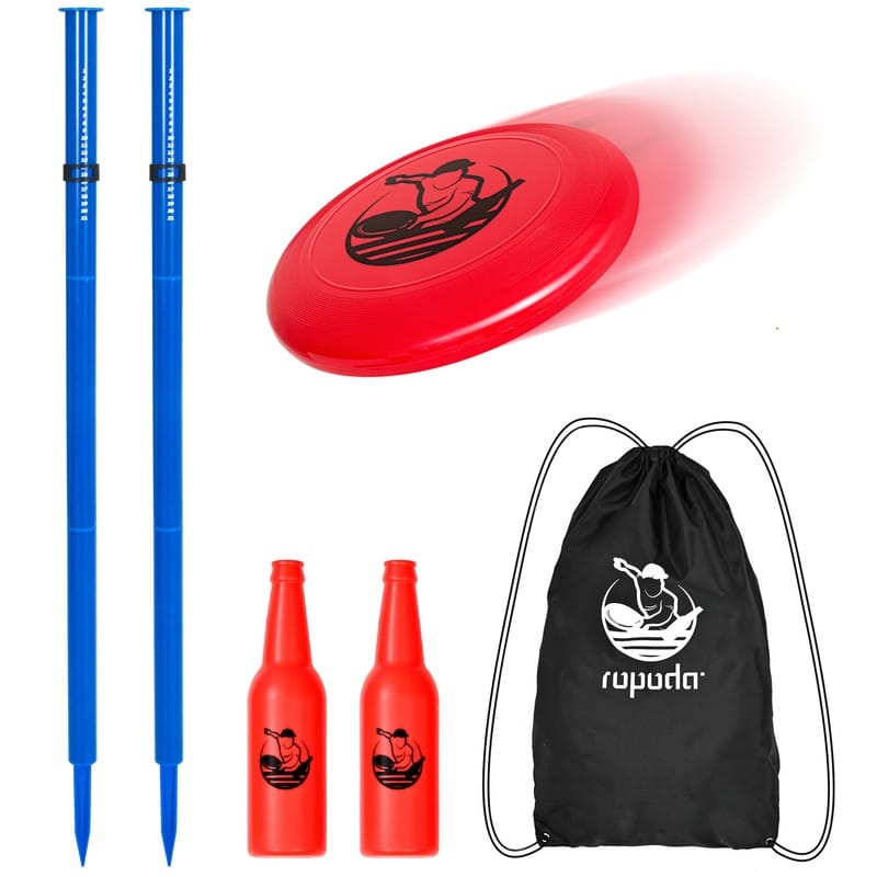 Outdoor Games Flying Disc Game Set, Fun Bottle Drop Yard Games - Pro