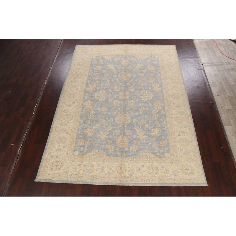 Vegetable Dye Muted Peshawar Chobi Oriental Wool Area Rug Hand-knotted - 8'10" x 11'9"