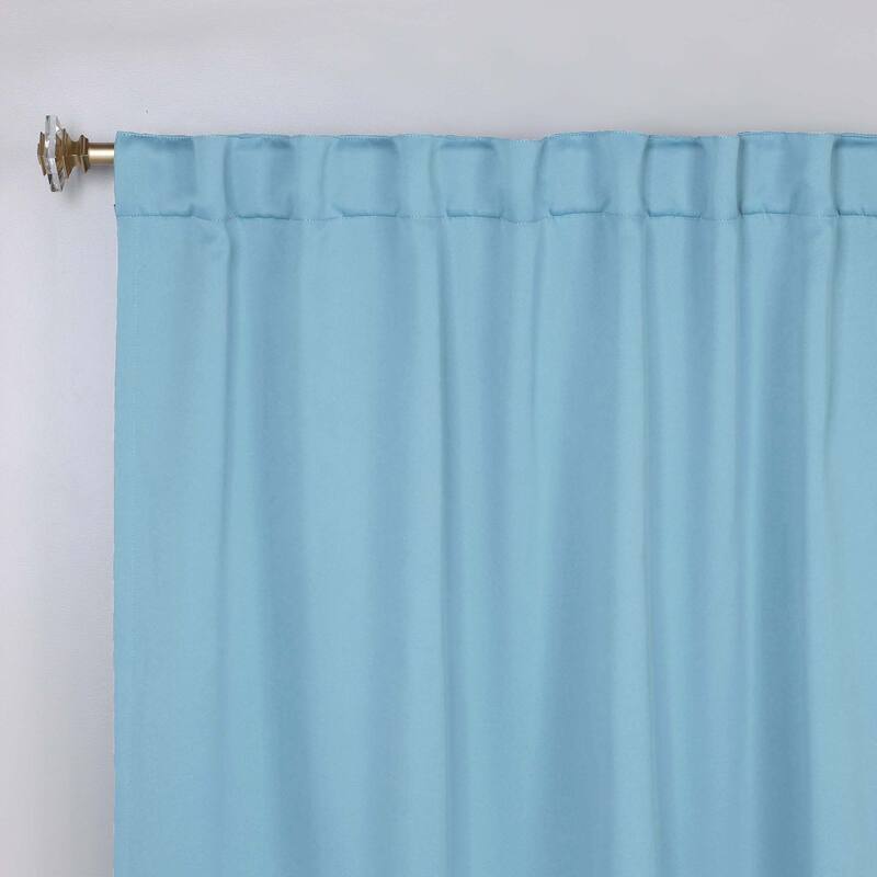 Superior Solid Machine Washable Room Darkening Curtains with Back Tabs, Set of 2