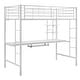 preview thumbnail 4 of 5, Walker Edison Abner Twin Metal Loft Bed with Desk - White