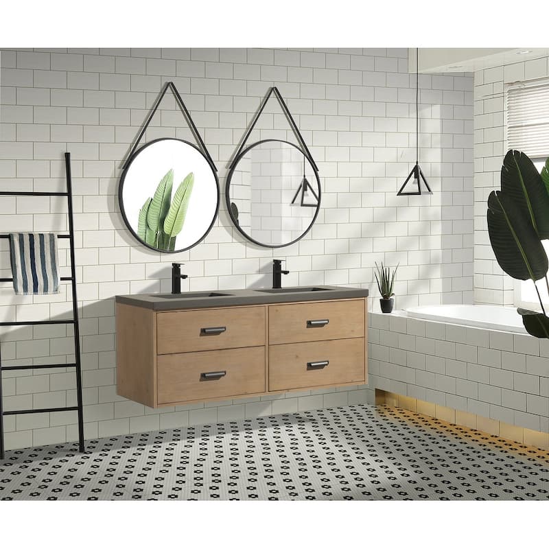 Ari Bath Kane 55" Bathroom Vanity Weathered Fir