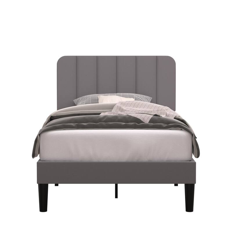Javlergo Upholstered Bed Frames with Height-adjustable Headboard
