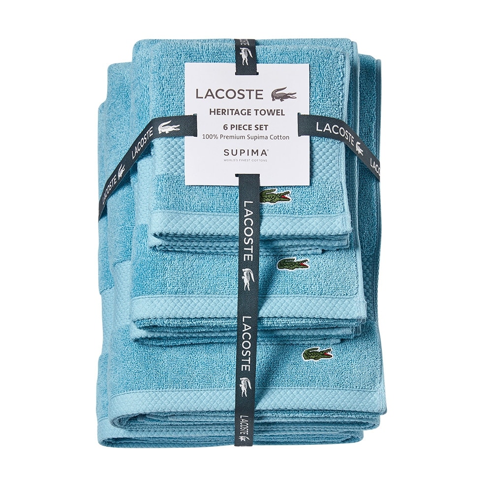  Lacoste Heritage Supima Cotton Bath Towel, Croc Green