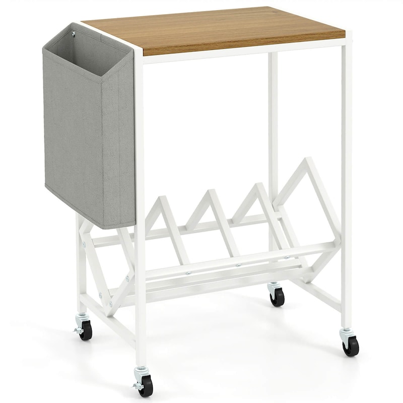 Costway Record Player Stand with Vinyl Record Storage & Side Storage - See Details