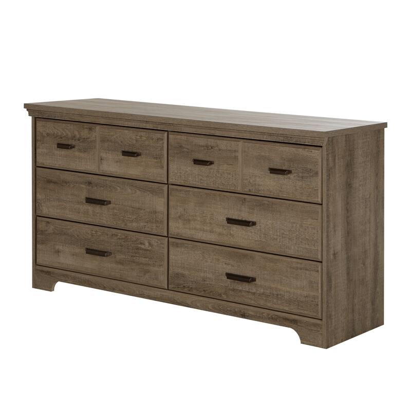 Versa Country Cottage 6-drawer Double Dresser - Weathered Oak