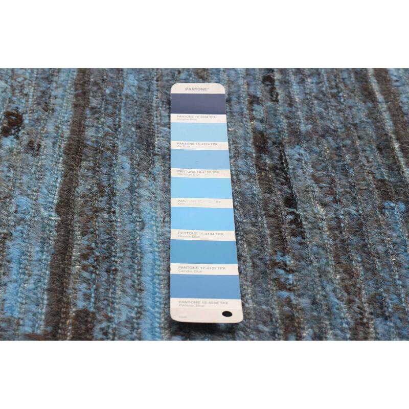 ECARPETGALLERY Hand-knotted Finest Peshawar Ziegler Blue Wool Rug - 9'4 x 12'10