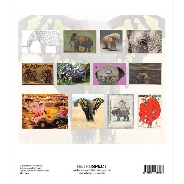 Shop Elephants Desk Calendar Wildlife By Retrospect Group Free