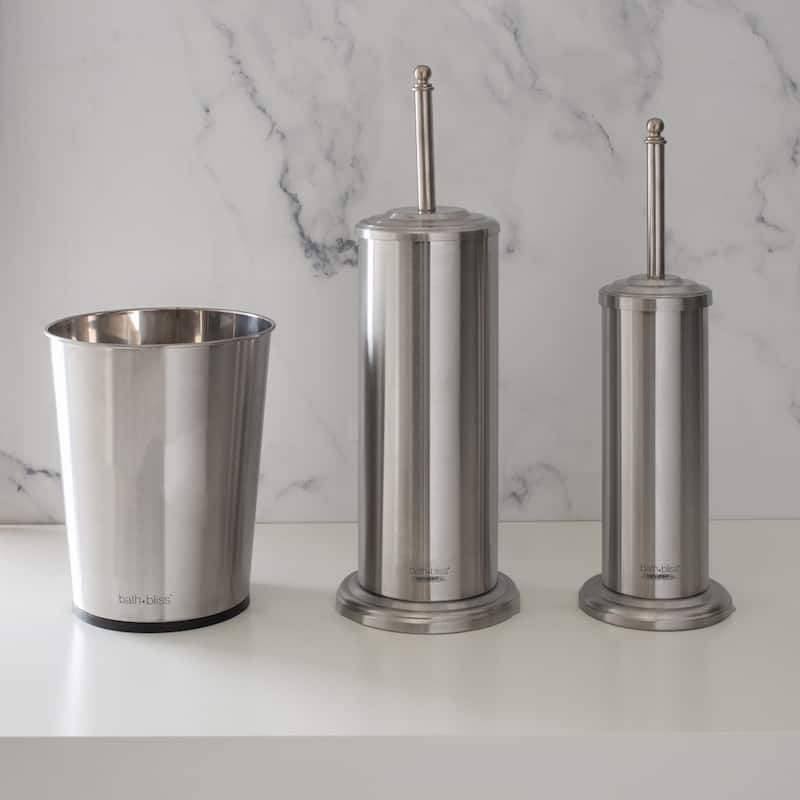 Bath Bliss Trash Can, Toilet Brush and Plunger 3 Piece Bathroom Set - 3 Piece Set