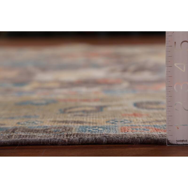 Hand Knotted Oriental 100% Wool Carpet Transitional All-Over Greys & Charcoal Oushak Area Rug - 12' 3'' X 9' 0''