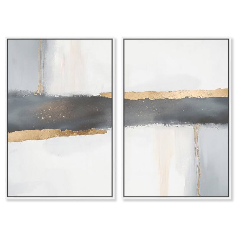Azure Horizon I Canvas Set of 2 by Art Remedy - 24" x 36" - White