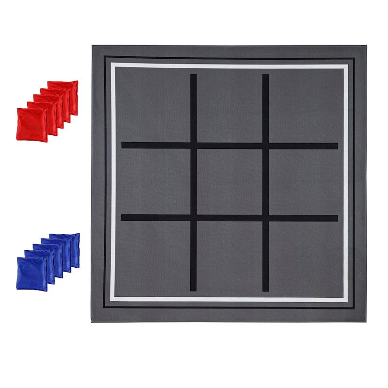 3 in. A Row/Target Toss Outdoor Reversible Game Set with Storage Bag - 48" x 48"