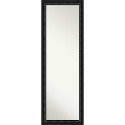 Downton Non-Beveled Framed Full-Length On the Door Mirror - Downton Black - 18 x 52 in