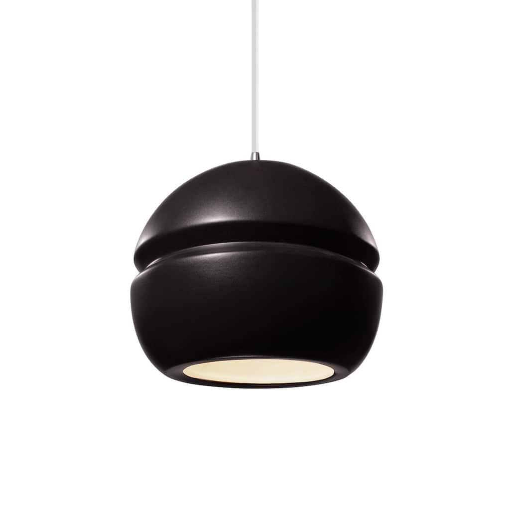 Carson Carrington Sallebacka Small Matte Black Pendant - Polished Chrome, Carbon Matte Black, White